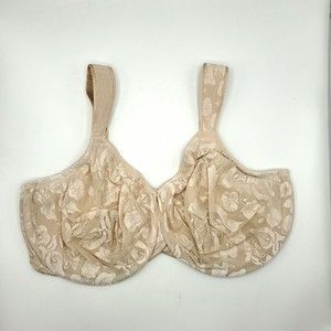 Wacoal Bra 85567 Women's 42H Sand Floral Awareness Lace Back Closure Unlined